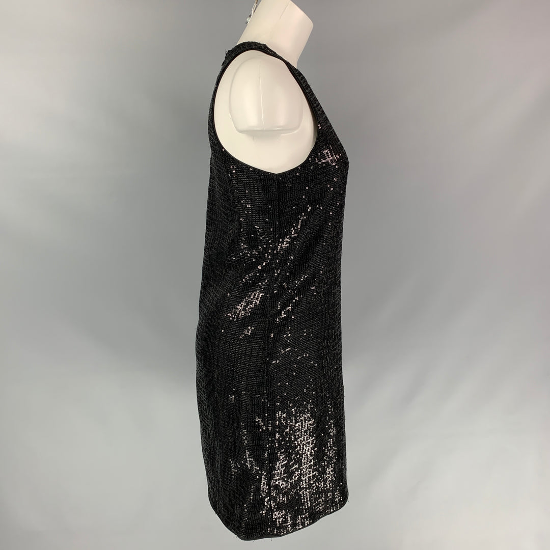 EMPORIO ARMANI Size S Black Sequined Strapless Dress