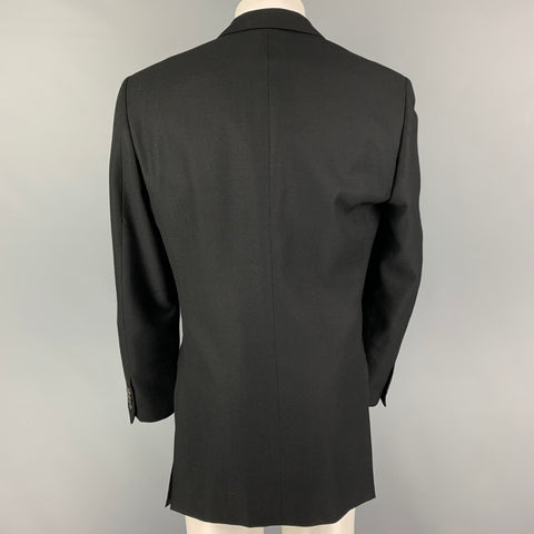 PAL ZILERI Size 40 Black Textured Wool Sport Coat