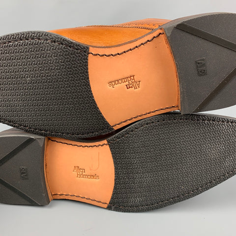 ALLEN EDMONDS Franciscan Size 10 Tan Perforated Leather Monk Strap Loafers
