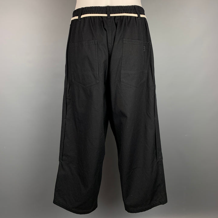 Y-3 by YOHJI YAMAMOTO Size M Black Cotton Elastic Wide Leg Casual Pants