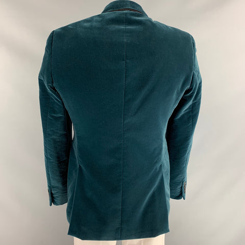 BURBERRY PRORSUM Size 42 Blue Velvet Notch Lapel Sport Coat
