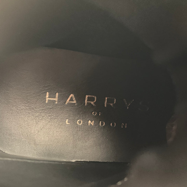 HARRYS OF LONDON Size 8 Black Cap Toe Ankle Guy Boots