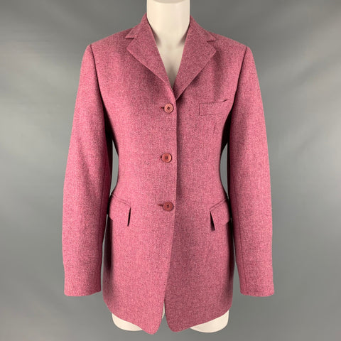 FACONNABLE Size 8 Purple Raspberry Wool Single Breasted Jacket