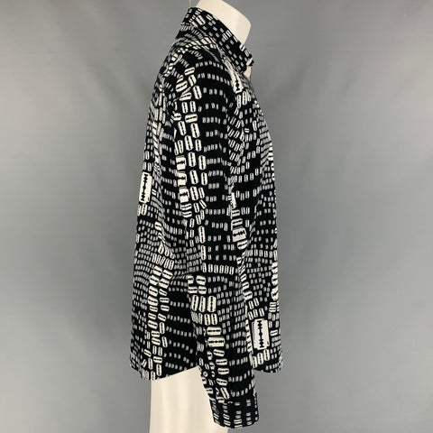 MCQ by ALEXANDER MCQUEEN Size L Black White Cotton Long Sleeve Shirt
