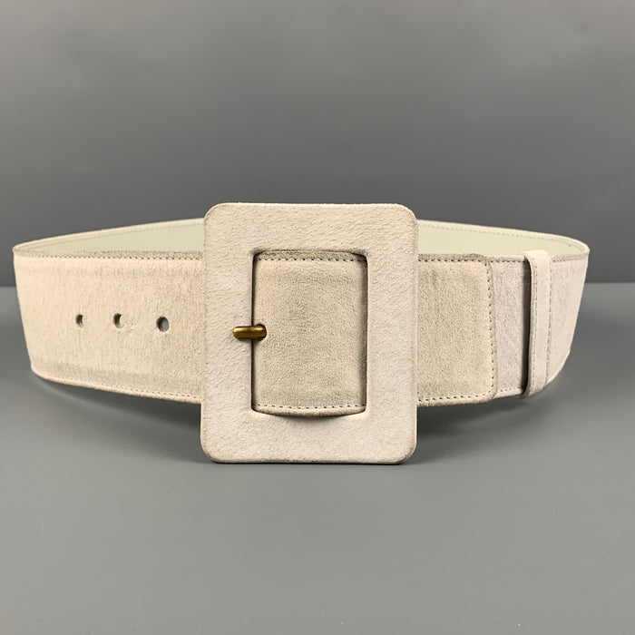 YVES SAINT LAURENT Size 32 Off White Suede Belt