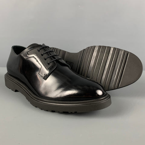 PAUL SMITH Size 11 Black Leather Lace Up Shoes