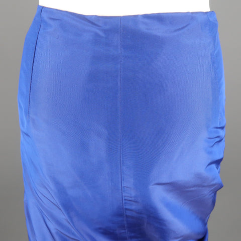PAUW Taille S Jupe asymétrique en soie bleu royal à ourlet bulle
