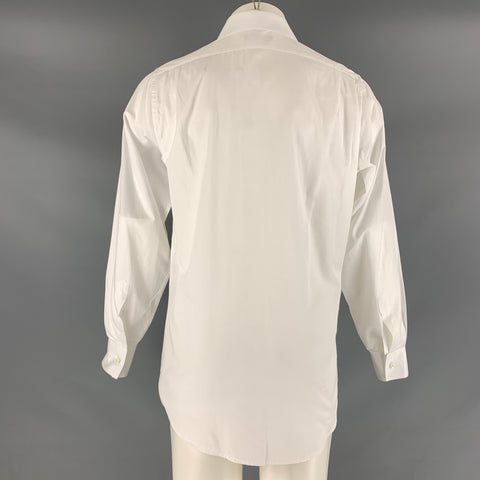 DOLCE & GABBANA Size S White Solid Cotton Button Up Long Sleeve Shirt