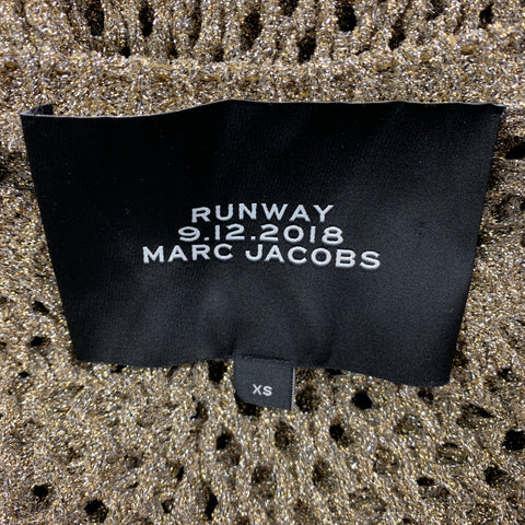 MARC JACOBS 2018 Size XS Gold Knitted Nylon Blend Pullover