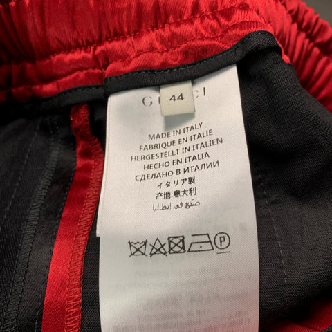 GUCCI Size XS Red Black Color Block Acetate Drawstring Shorts