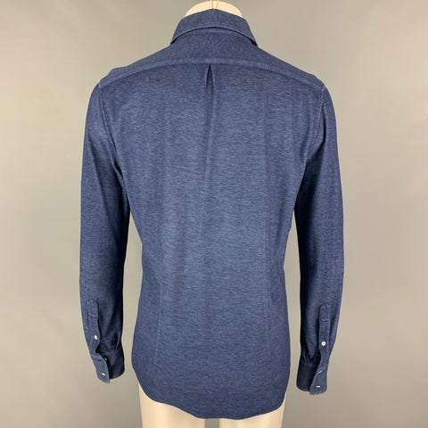 BRUNELLO CUCINELLI Size S Blue Cotton Button Up Long Sleeve Shirt