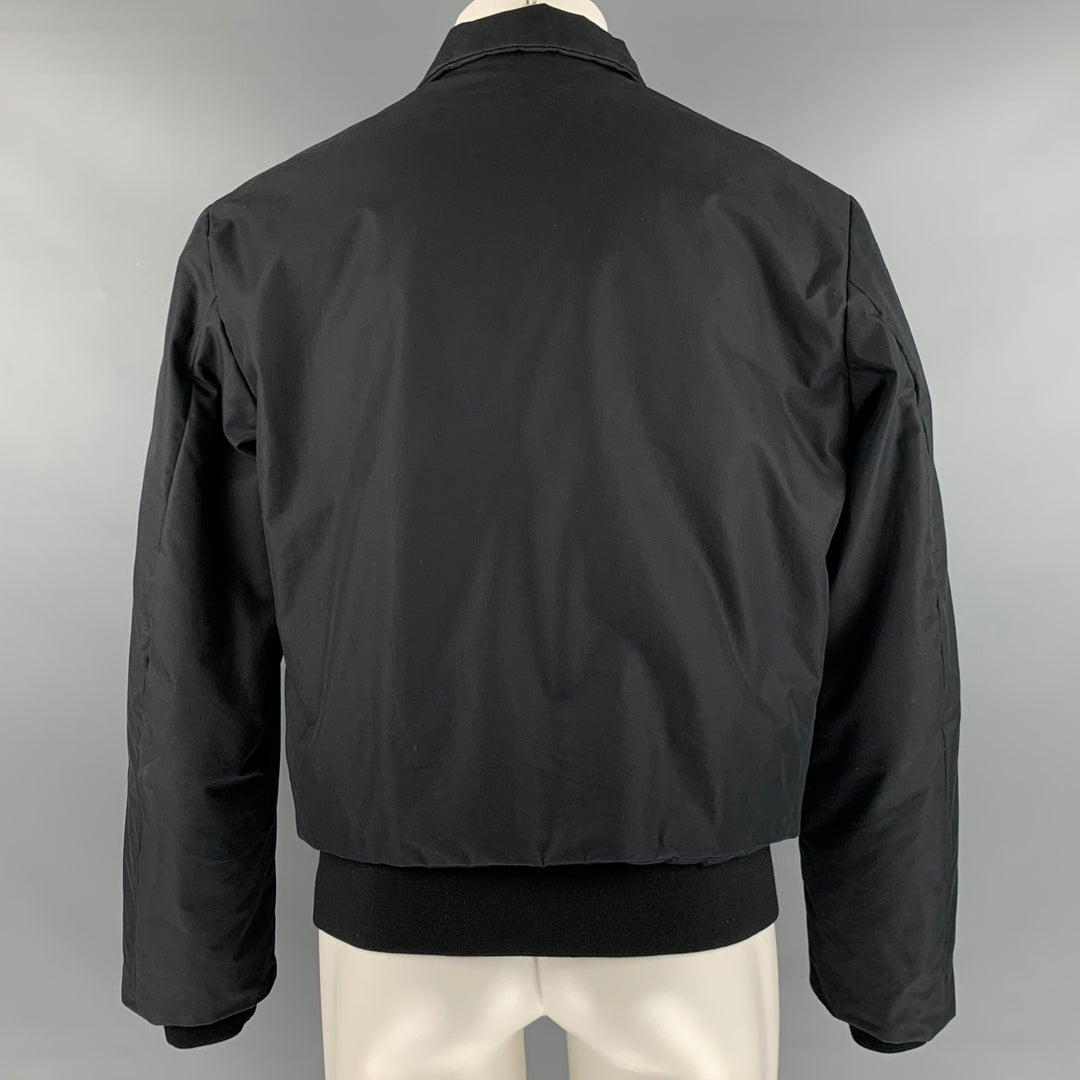 JIL SANDER Size 36 Black Solid Cotton Blend Zip & Snaps Jacket