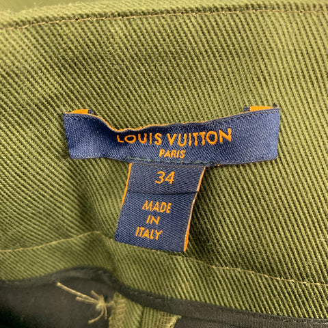 LOUIS VUITTON Size 2 Olive Cotton Polyester Tailored Jodhpurs Pants