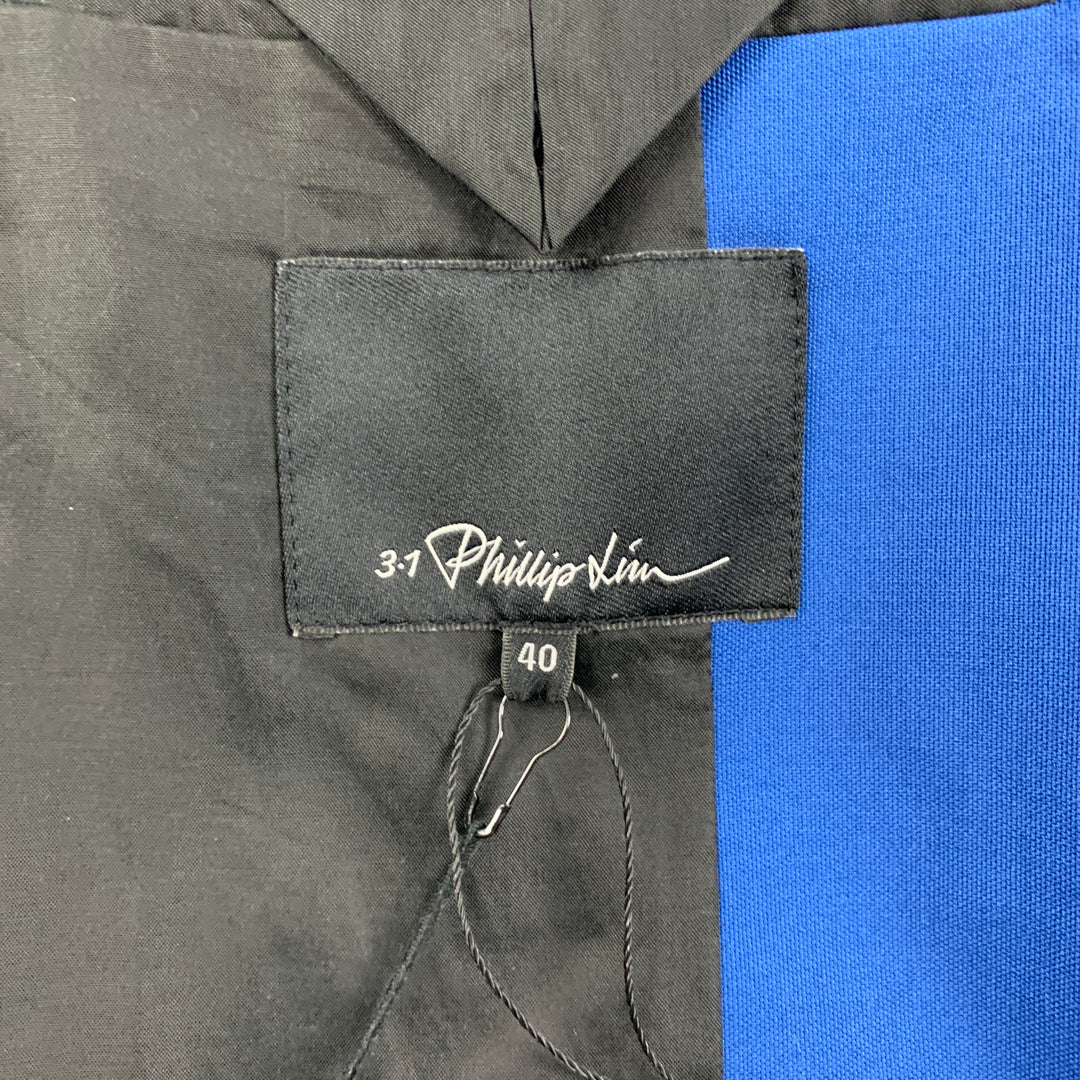 3.1 PHILLIP LIM Size 40 Royal Blue Wool Blend Notch Lapel Suit