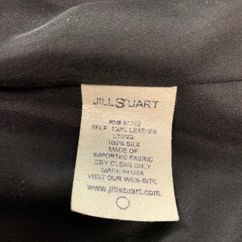 JILL STUART Size 2 Black Leather 3/4 Sleeves Jacket Blazer