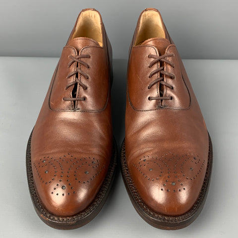 JACK ERWIN Talla 9 Zapatos con cordones de cuero perforado marrón
