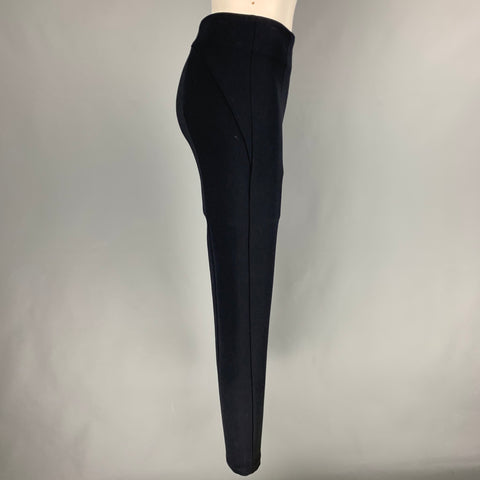 PRADA Pantalon habillé à jambe étroite en mélange de nylon bleu marine taille 2