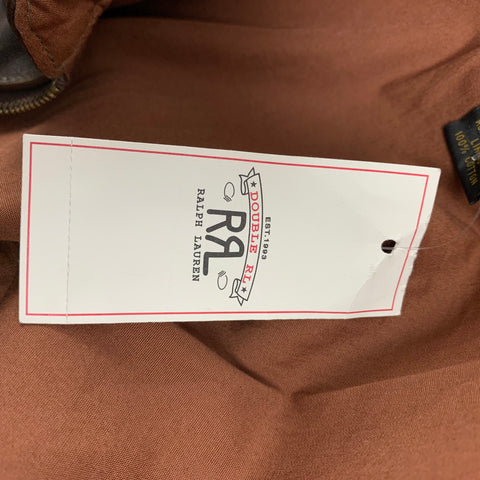 RRL by RALPH LAUREN Type A-2 Size XL Brown Distressed Leather Bomber Jacket