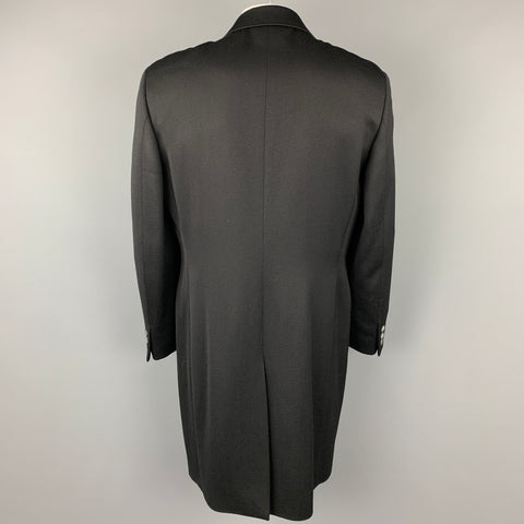 D&G by DOLCE & GABBANA  Size L Black Twill Wool Single Breasted Coat