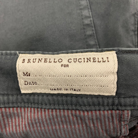 BRUNELLO CUCINELLI Size 32 Gray Cotton Casual Pants
