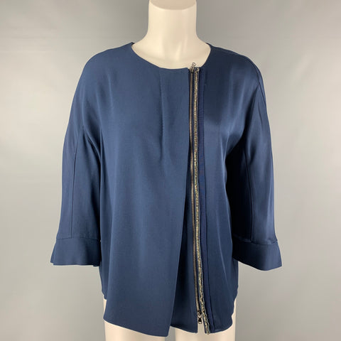 DICE KAYEK Talla 4 Blusa con mangas 3/4 de acetato y viscosa azul marino