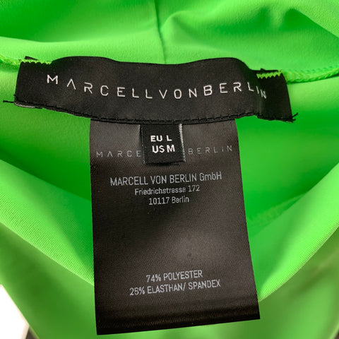 MARCELL VON BERLIN Size M Green Neon Polyester / Elastane Mock Neck Pullover