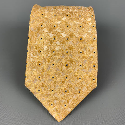 BRIONI Yellow Textured Silk Tie