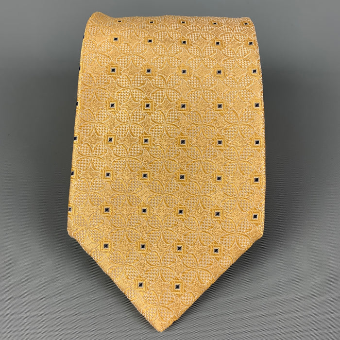 BRIONI Yellow Textured Silk Tie