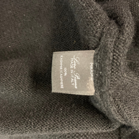 LORO PIANA Size 8 Black Cashmere Hooded Sweater
