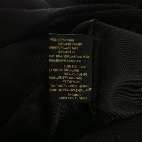 COLE HAAN Size S Black Wool /  Polyamide Ribbed Collar Cape