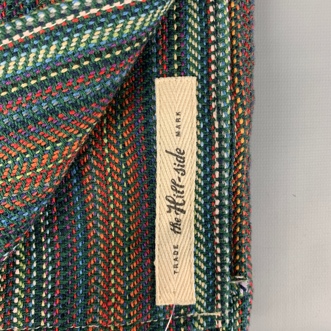 THE HILL-SIDE Bufanda azul de mezcla de algodón tejido multicolor
