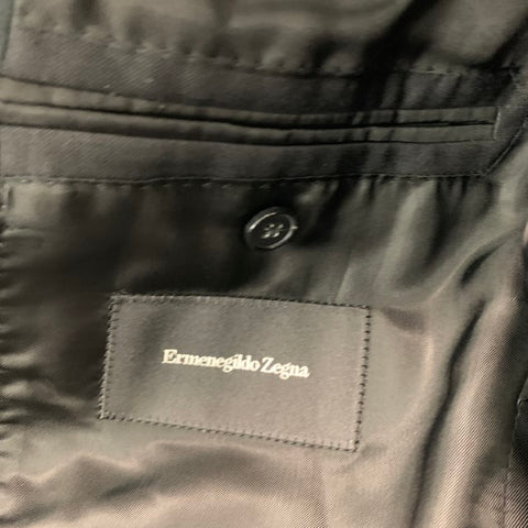 ERMENEGILDO ZEGNA Taille 40 Manteau de sport à revers en laine noire