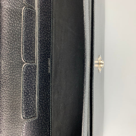 RALPH LAUREN Sac porte-documents rectangulaire en cuir de porc noir