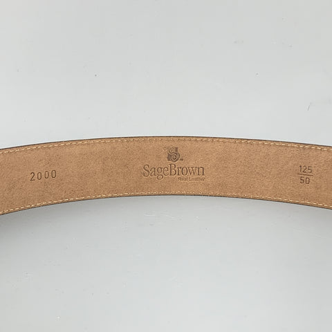 SAGEBROWN Ceinture en cuir marron foncé taille 34 gaufrée