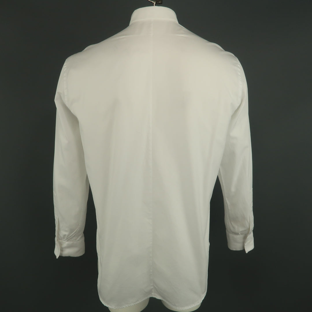 GIVENCHY Size M White Solid Cotton Button Down Long Sleeve Shirt