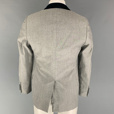 LANVIN Size 38 Regular Light Grey Heather Wool Notch Lapel Sport Coat