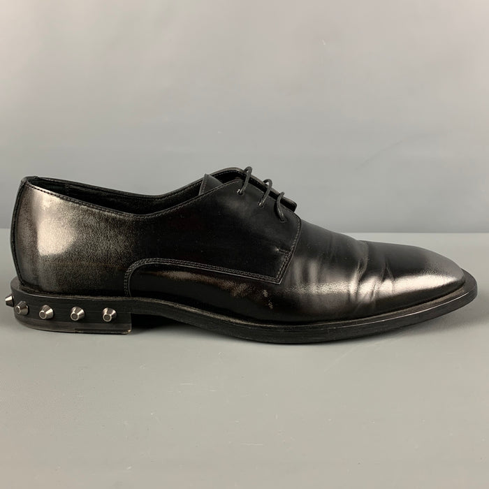 JIMMY CHOO Size 9.5 Black Grey Ombre Leather Lace Up Shoes