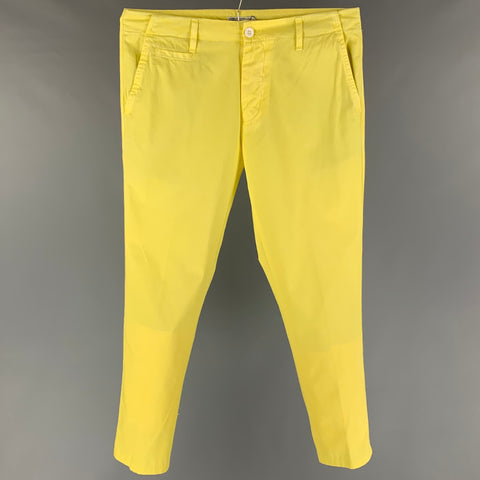 CUISSE DE GRENOUILLE Size 32 Yellow Cotton Button Fly Dress Pants