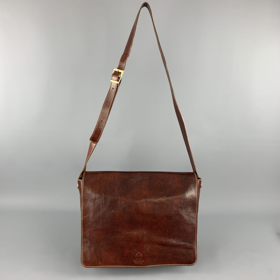 MANUFACTUS Cognac Leather Messenger Bag