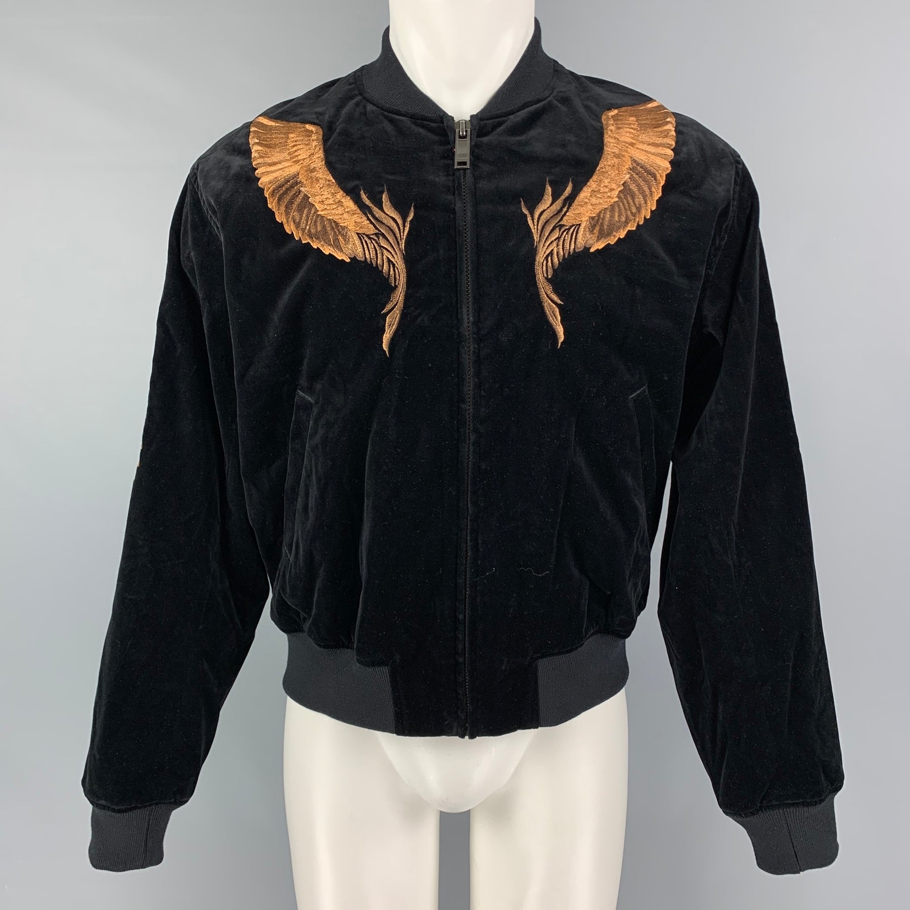 ジャケット・アウター CHRISTIAN DADA Feather Enbroidery JKT CHRISTIAN DADA FW 19 Size 38 Black Copper Embroidery Cropped