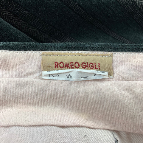 ROMEO GIGLI Size 30 Charcoal Stripe Cotton Button Fly Dress Pants