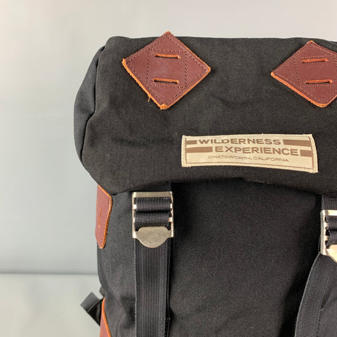 WILDERNESS EXPERIENCE Black Brown Canvas Klettersack Backpack