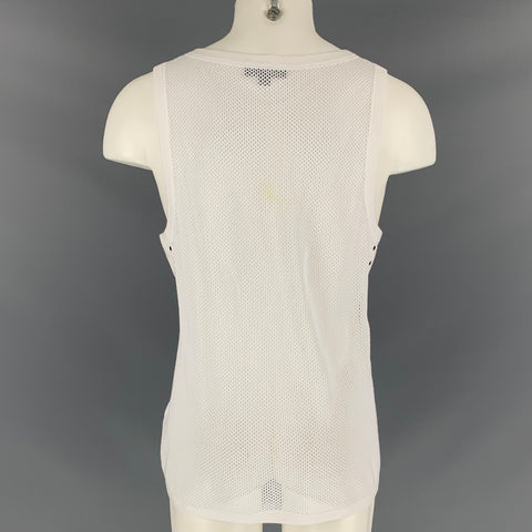 BURBERRY PRORSUM Size XL White Mesh Cotton Tank Top