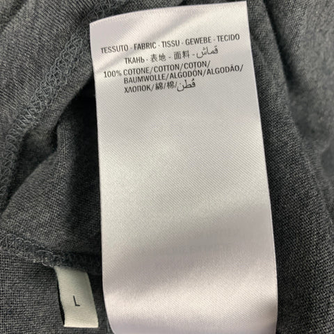 GUCCI Size L Dark Gray Black Logo Cotton Short Sleeve T-shirt