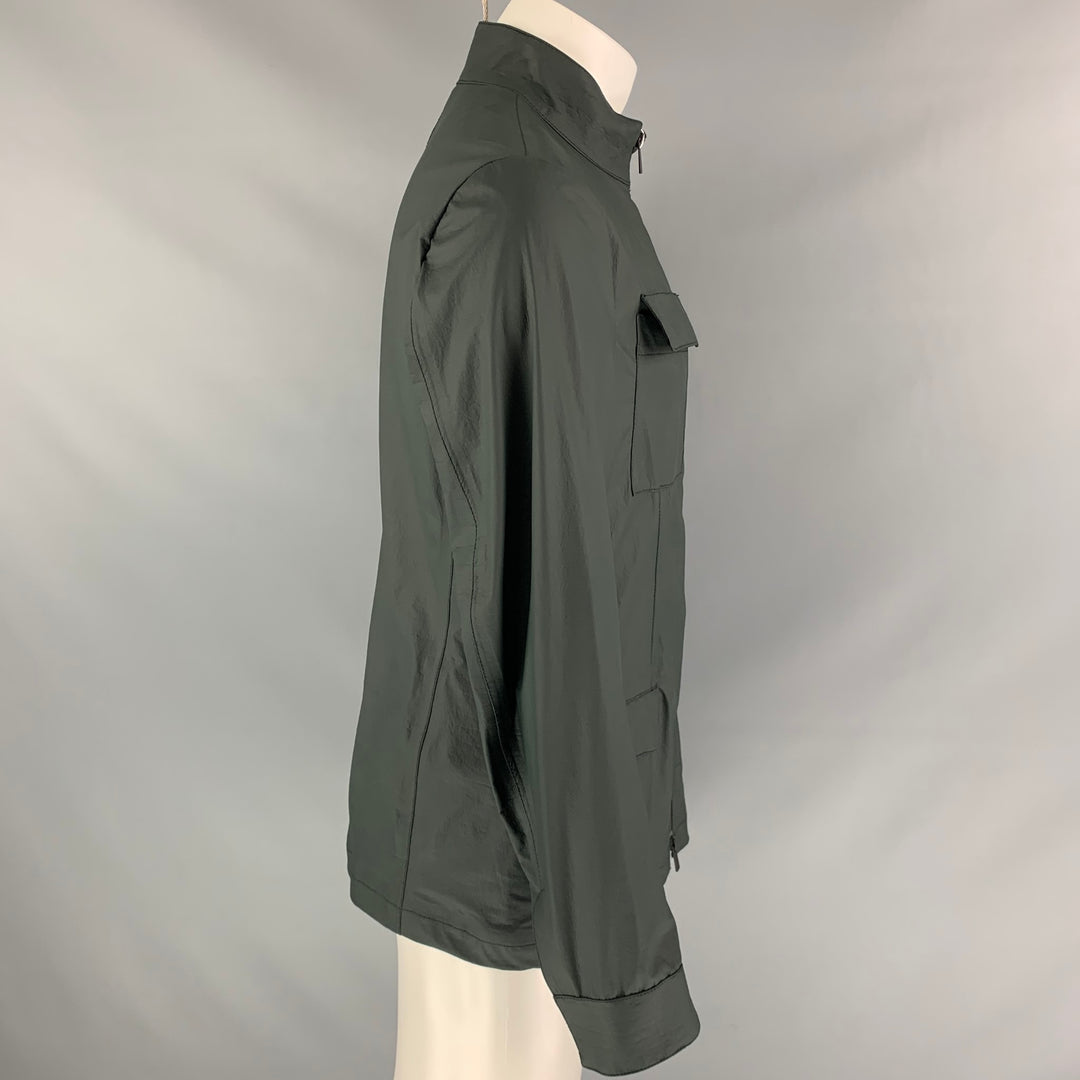 ARMANI COLLEZIONI Size 38 Dark Green Polyethylene Zip Up Water Repellent Jacket