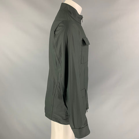 ARMANI COLLEZIONI Size 38 Dark Green Polyethylene Zip Up Water Repellent Jacket