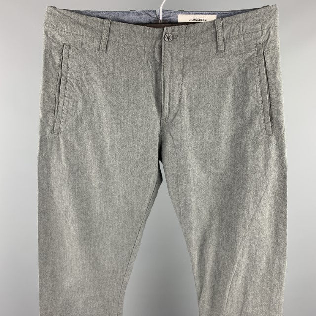 J. LINDEBERG Taille 32 Pantalon décontracté en coton gris foncé avec braguette zippée
