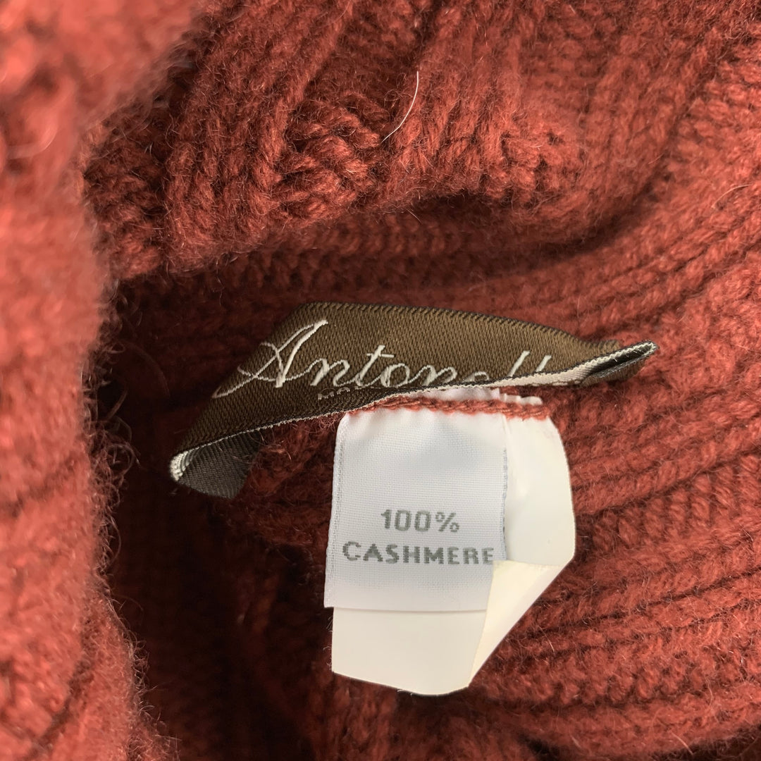 ANTONELLA Bonnet en Fourrure de Cachemire Tricoté Marron