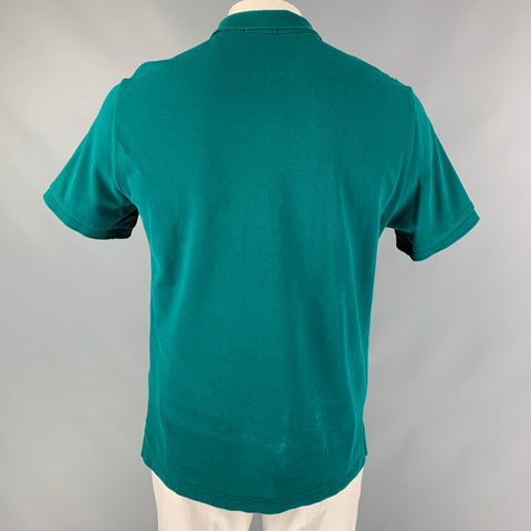 BURBERRY BRIT Size XL Green Solid Cotton Polo