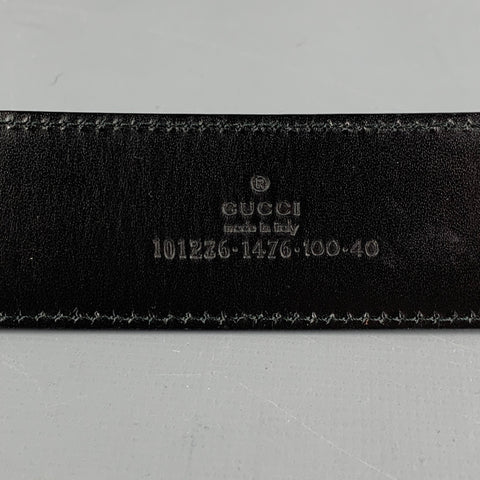 GUCCI Size 40 Black Leather Belt